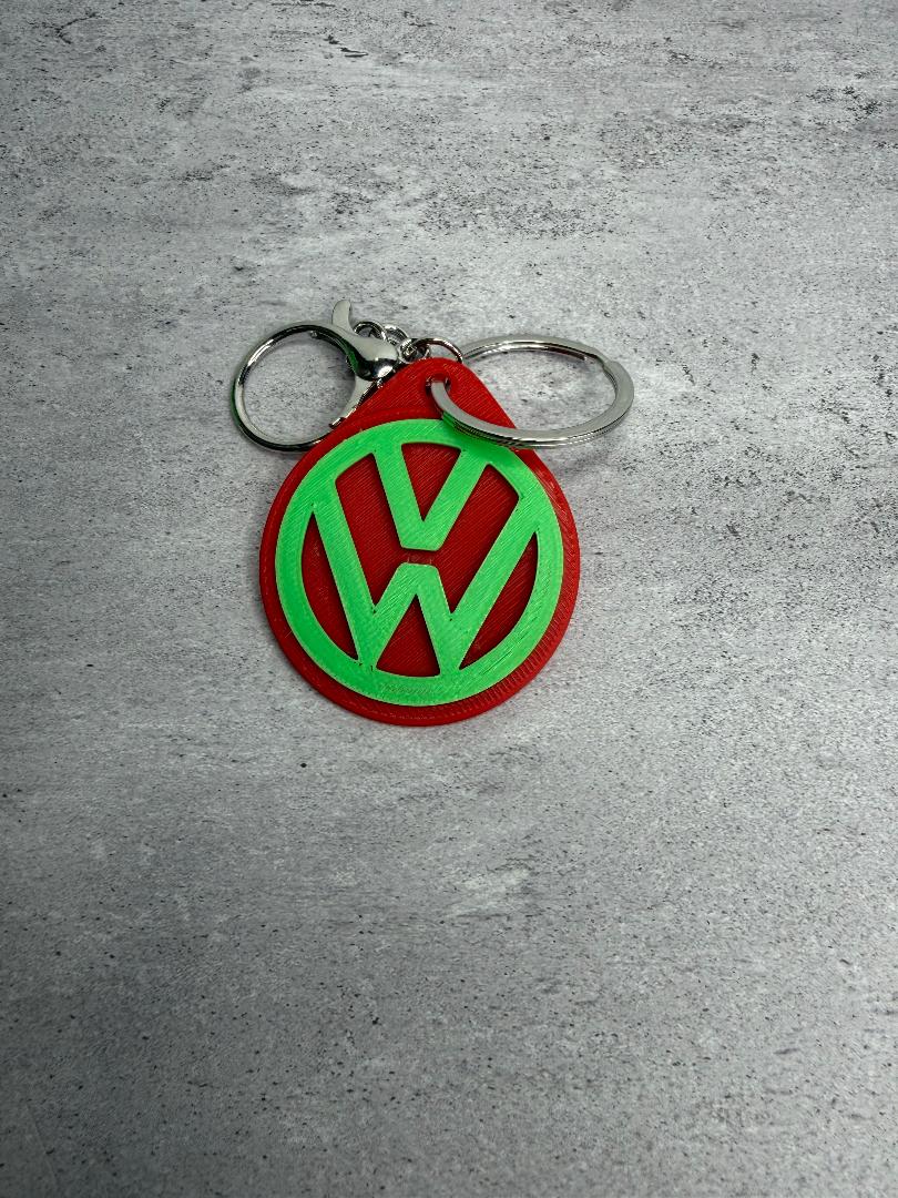 Green and red VW keychain