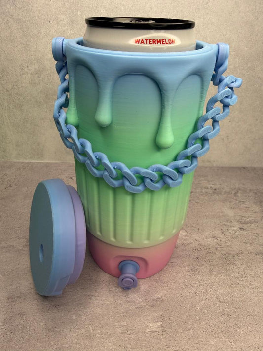 Blue multi-color coozie
