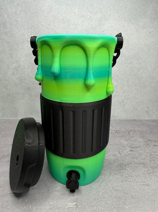 Green multi-color coozie