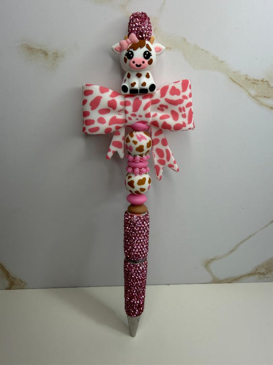 Pink cow bow
