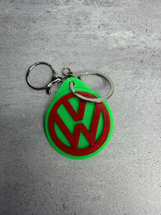 Red and green VW keychain