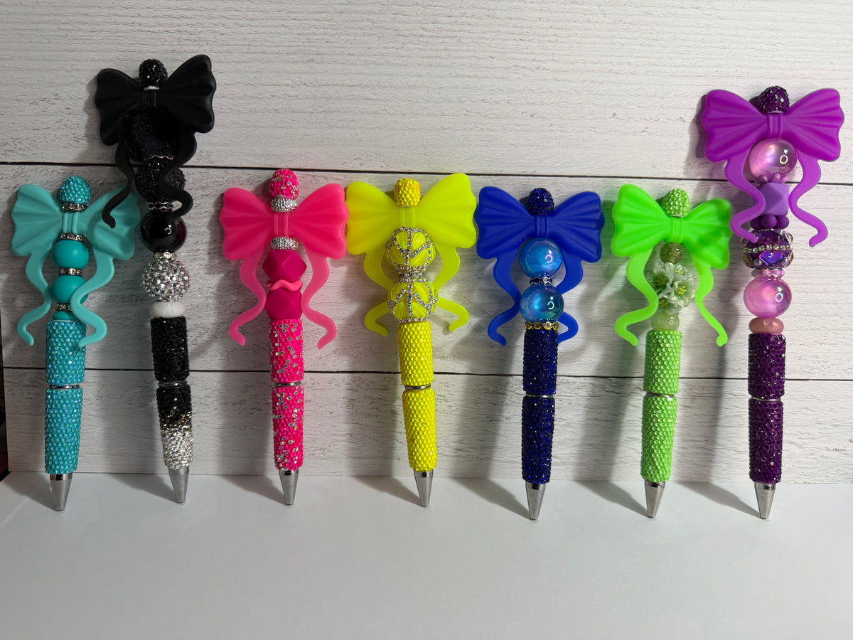 Bow rhinestone pen