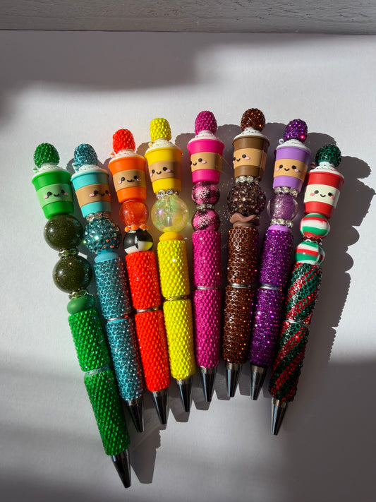 coffee beaded pens